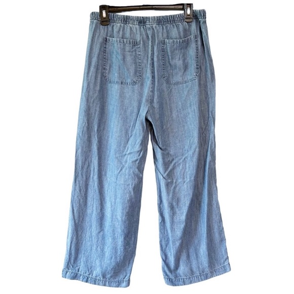 Splendid Angie Tie Waist Relaxed Wide Leg Lyocell Pants Chambray M - Picture 4 of 5